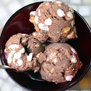 Recette crème glacée chocolat, amandes et guimauve (rocky road ice cream)