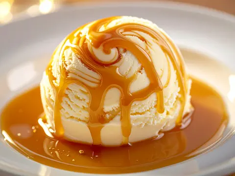 Crème Glacée Marbrée au Caramel