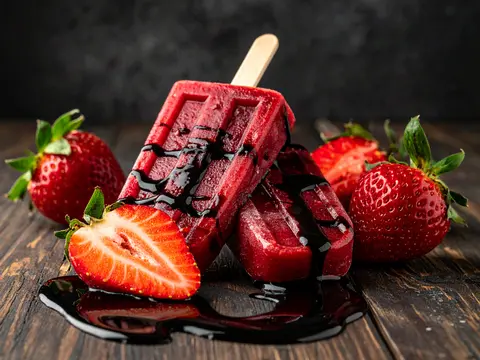 Popsicle Fraises Vinaigre Balsamique
