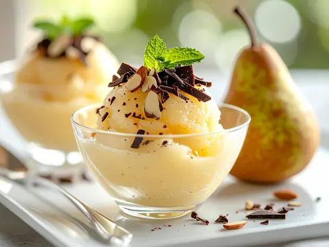 Sorbet Poires Amandes et Chocolat